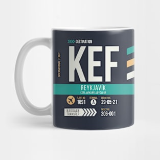 Reykjavik (KEF) Airport Code Baggage Tag Mug